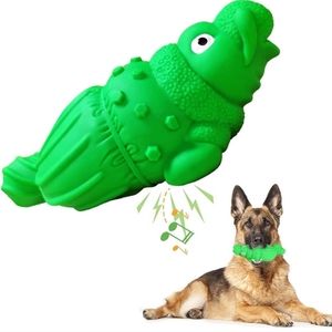 NIP Squeaky Natural Rubber Durable Green Sea Lion Chew Toy for Medium/Large Dogs